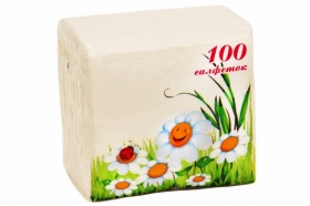 Салфетки бумажные Ромашка 100 шт/уп.