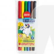 Фломастеры CENTROPEN ПИНГВИНЫ 06цв.