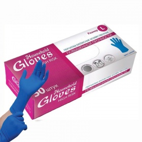 Перчатки хозяйственные латексные Gloves синие (пара)
