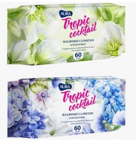 Салфетки влажные Aura Tropic 60 шт.