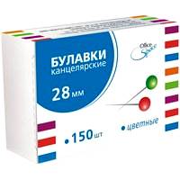 Булавки OfficeSpace 150шт., 28мм., цветные 
