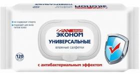 Салфетки влажные Эконом smart антибакт. клапан, 120 шт/уп.
