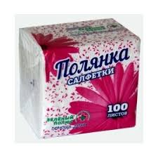 Салфетки бумажные Полянка 100 шт/уп.